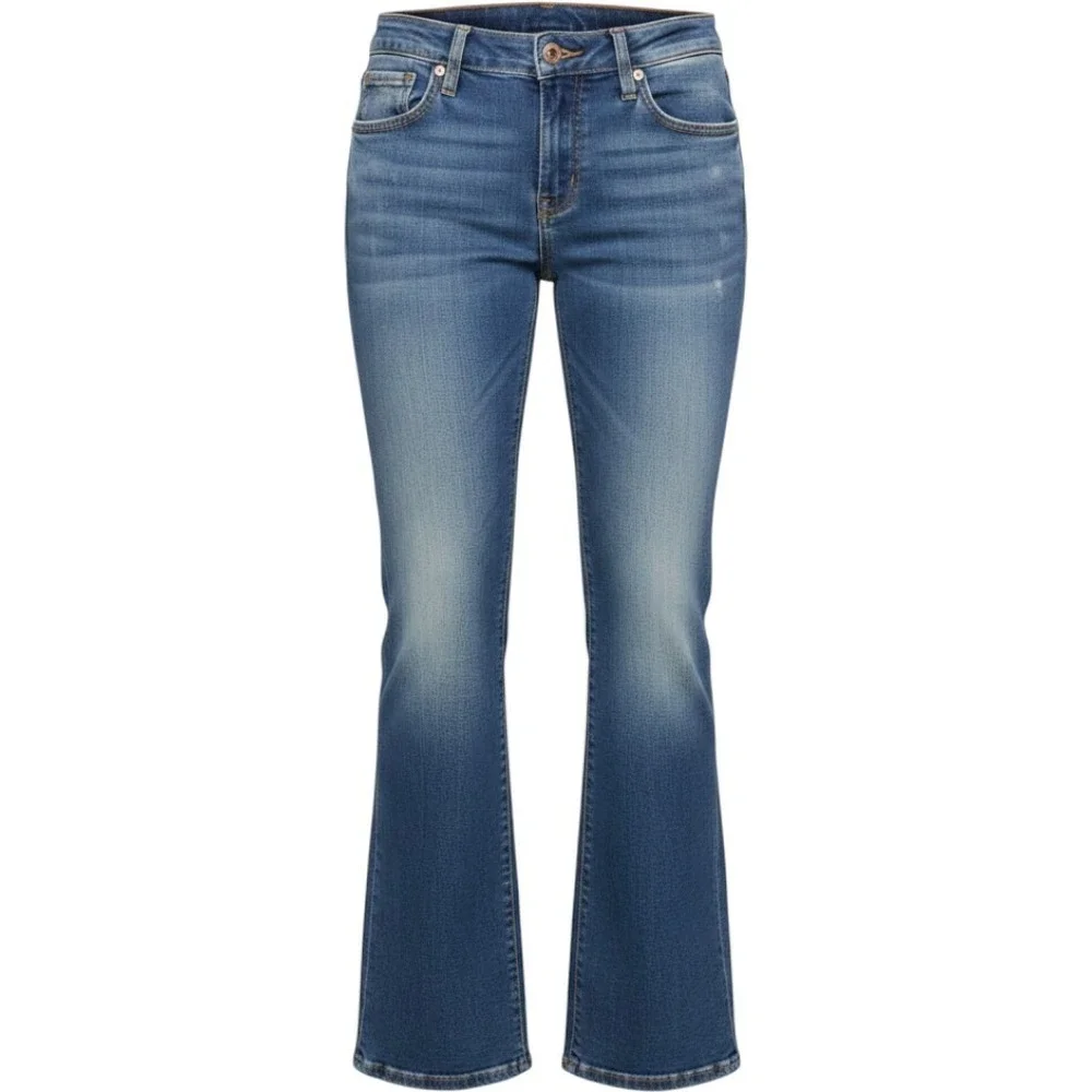Lucky Brand Juniper Flare Jeans Womens 12 Blue Excellent Button Flap Pocket USA